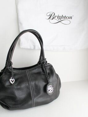 Brighton NWOT Tatum Black Pebbled Leather Shoulder Bag H41863 - With Box! 🖤
